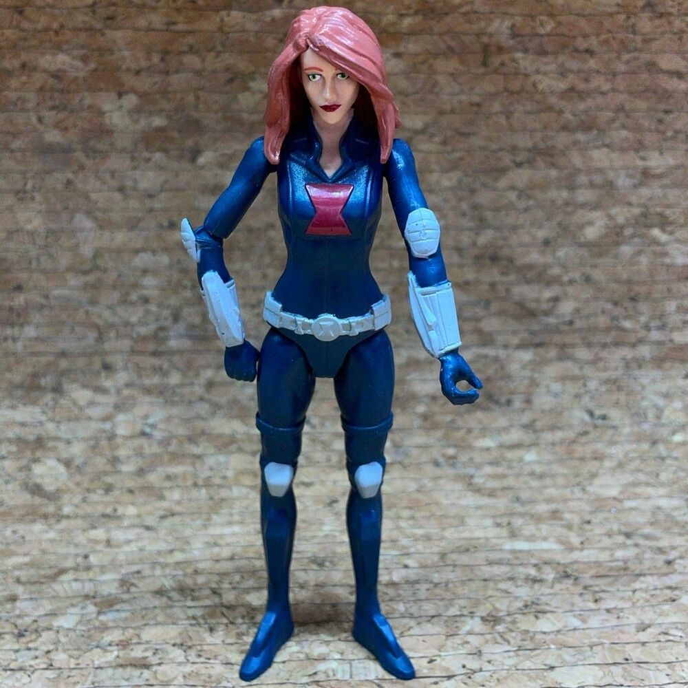 Marvel Avengers Black Widow 5.5" Action Figure Blue Suit Red Logo Hasbro 2016